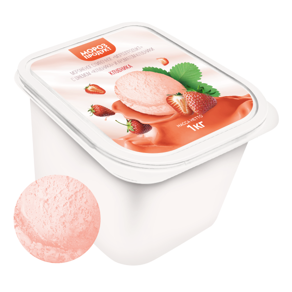 «MOROZPRODUCT» strawberry cream in cuvettes «MOROZPRODUCT» strawberry cream in cuvettes